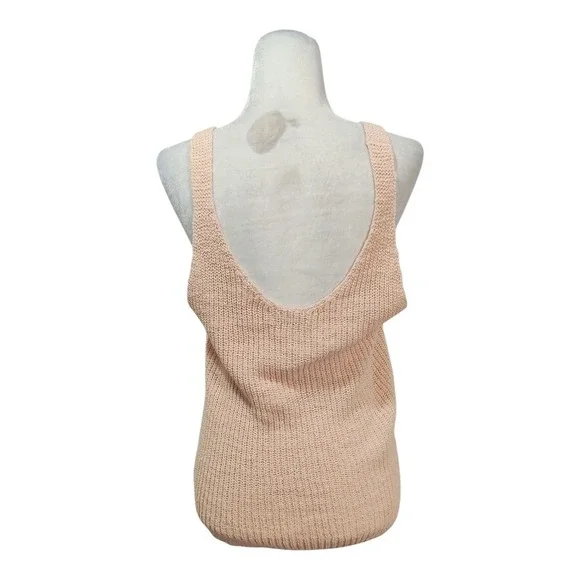 Madewell Monterey Sweater Tank Top Peach Pink Slouchy Knit Cotton Blend Size XL - Picture 7 of 9
